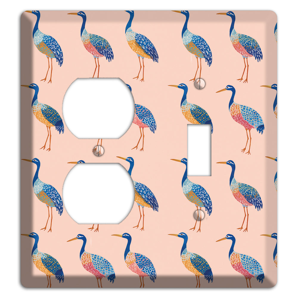 Blush Heron Parade Duplex / Toggle Wallplate