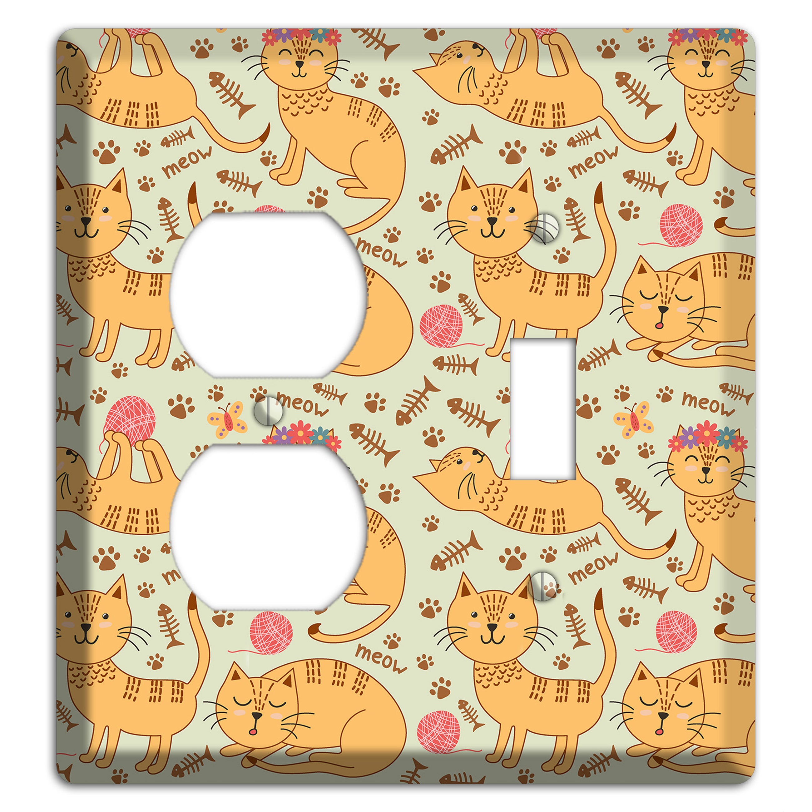 Meow Mix (Beige) Duplex / Toggle Wallplate