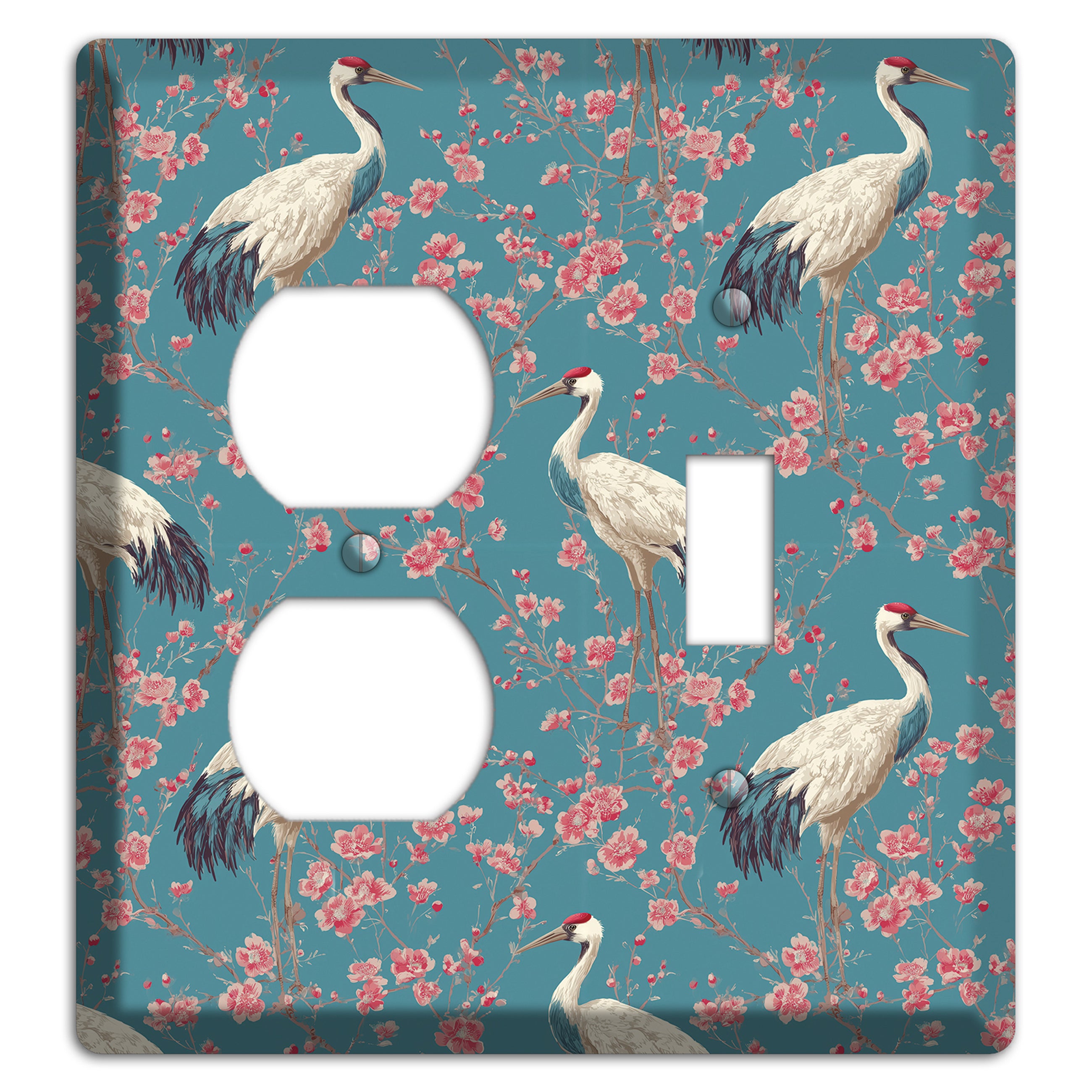 Azure Blossom Vigil Duplex / Toggle Wallplate