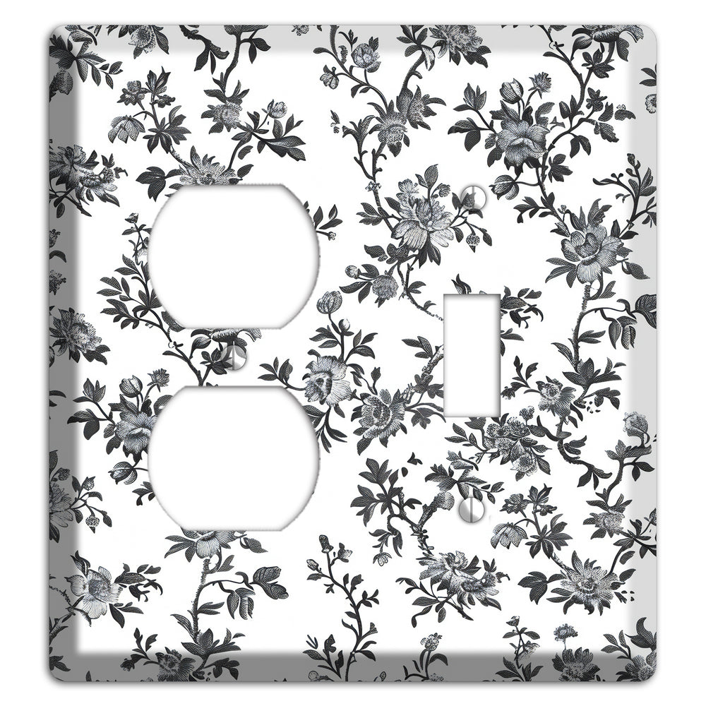 Ink & Ivory Trellis Duplex / Toggle Wallplate