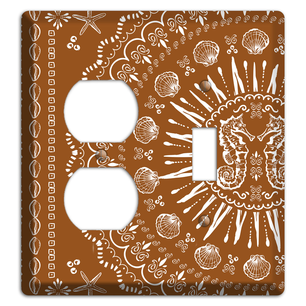 Russet Seahorse Mandala Duplex / Toggle Wallplate