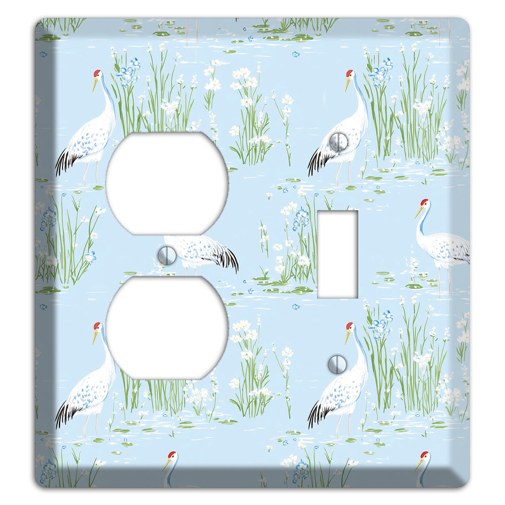 Azure Crane Sanctuary Duplex / Toggle Wallplate