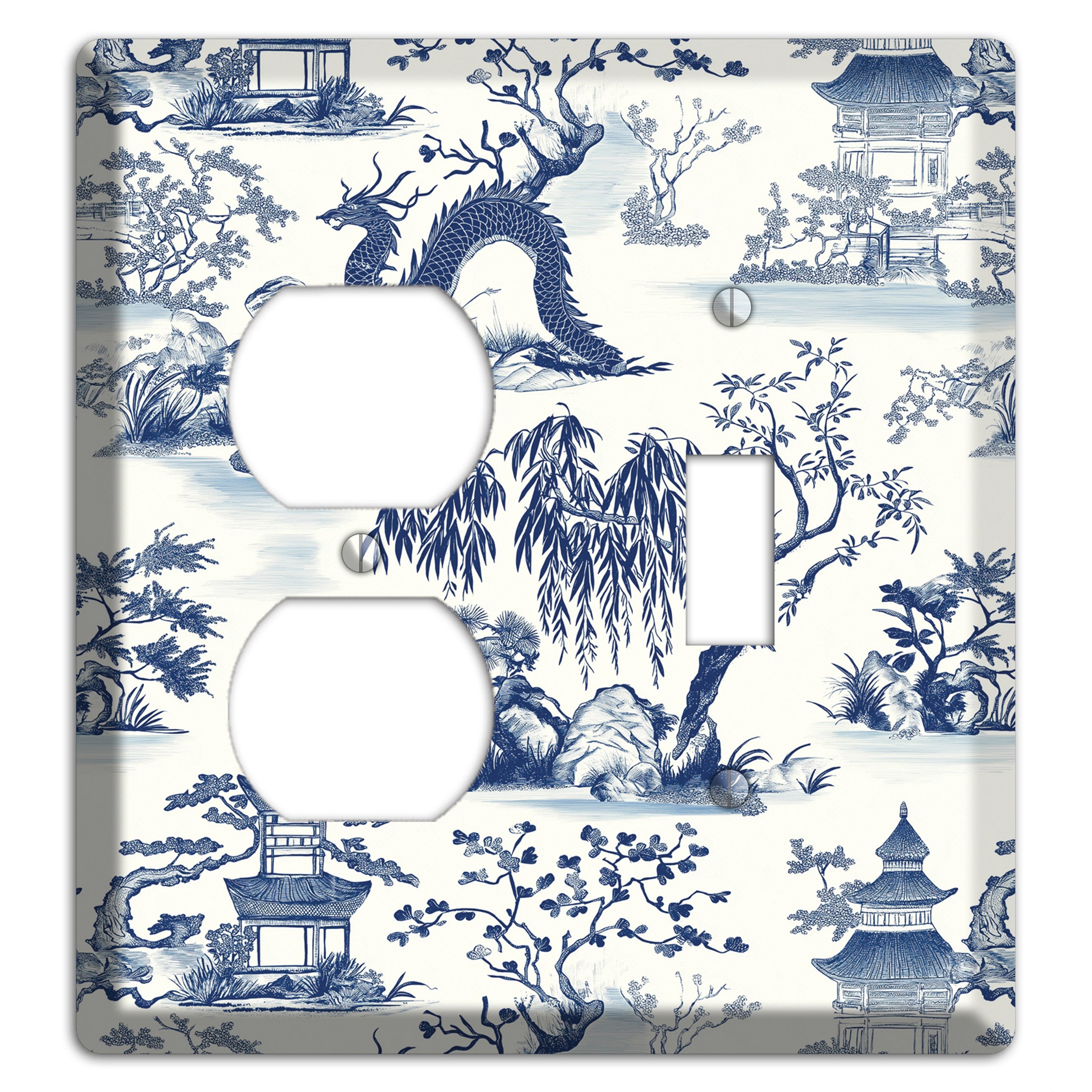 Dragon & Pagoda Duplex / Toggle Wallplate