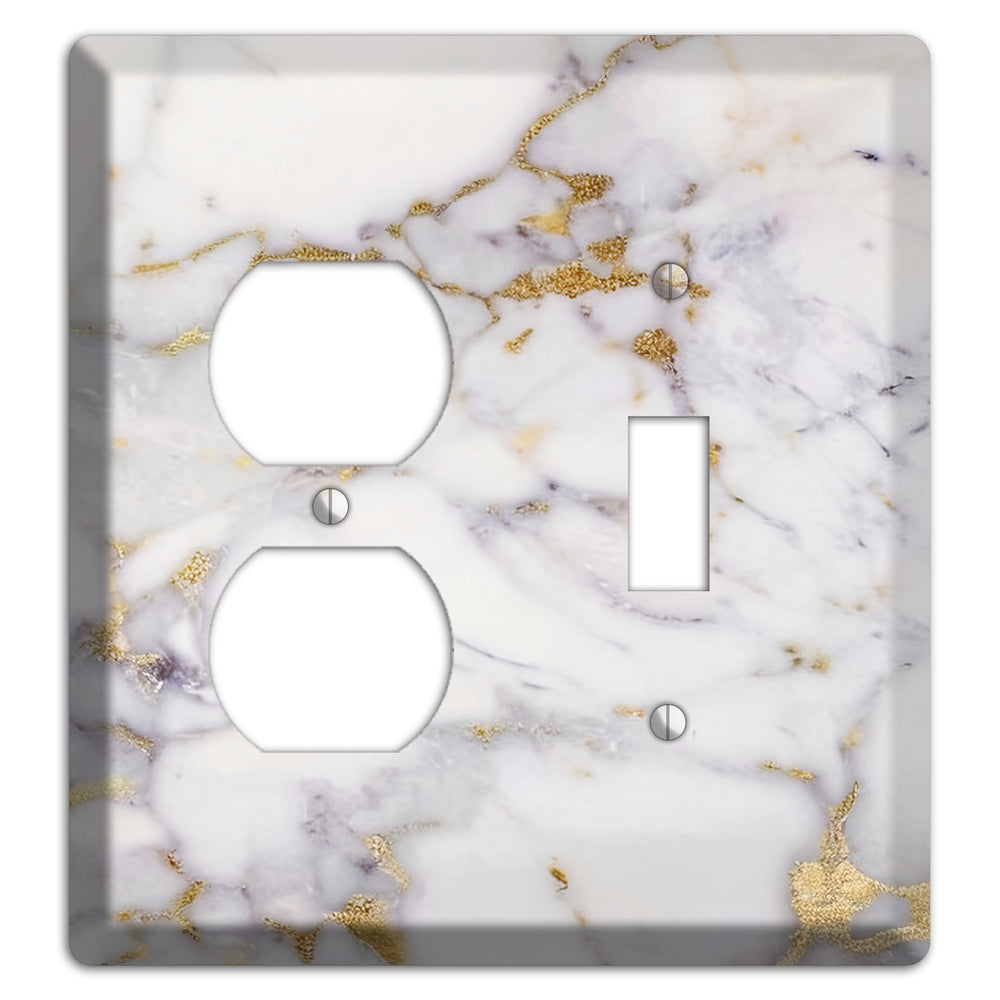 Metallic Bronze Marble Duplex / Toggle Wallplate