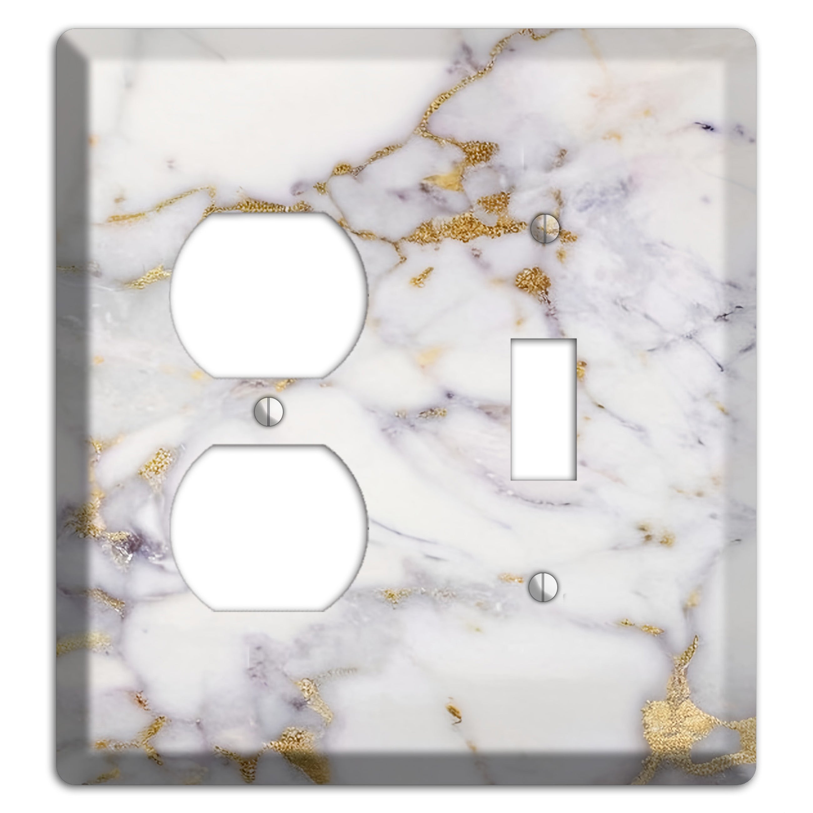 Metallic Bronze Marble Duplex / Toggle Wallplate