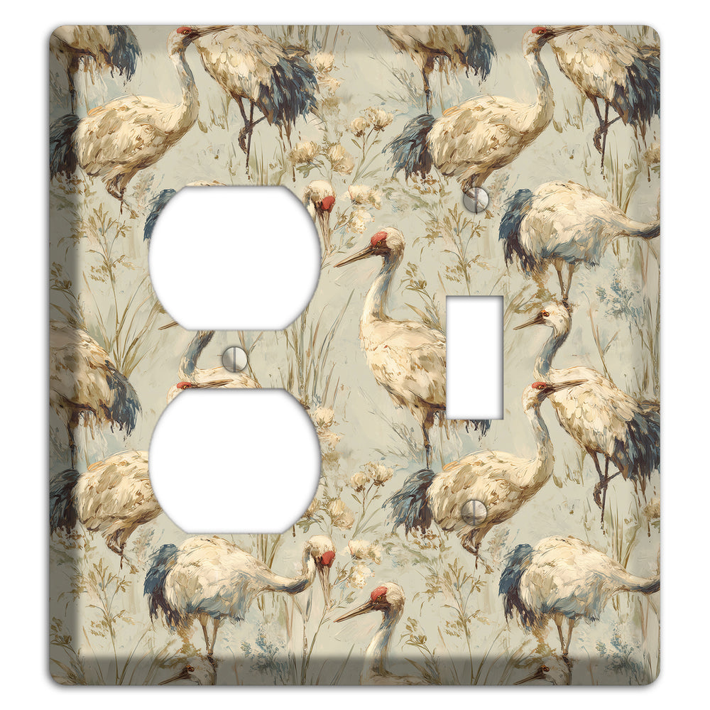 Driftwood Crane Marsh Duplex / Toggle Wallplate