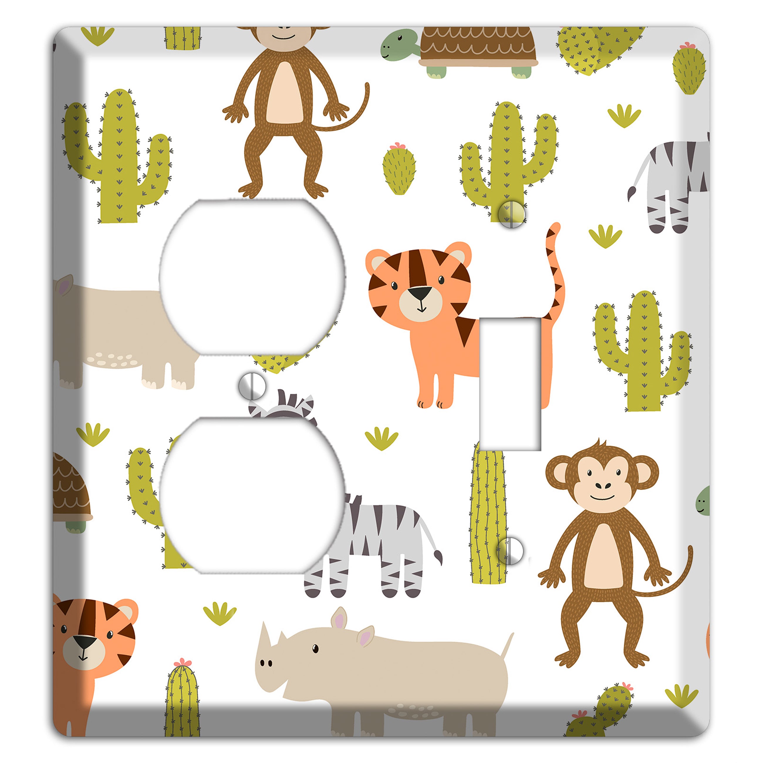 Safari Critters (White) Duplex / Toggle Wallplate
