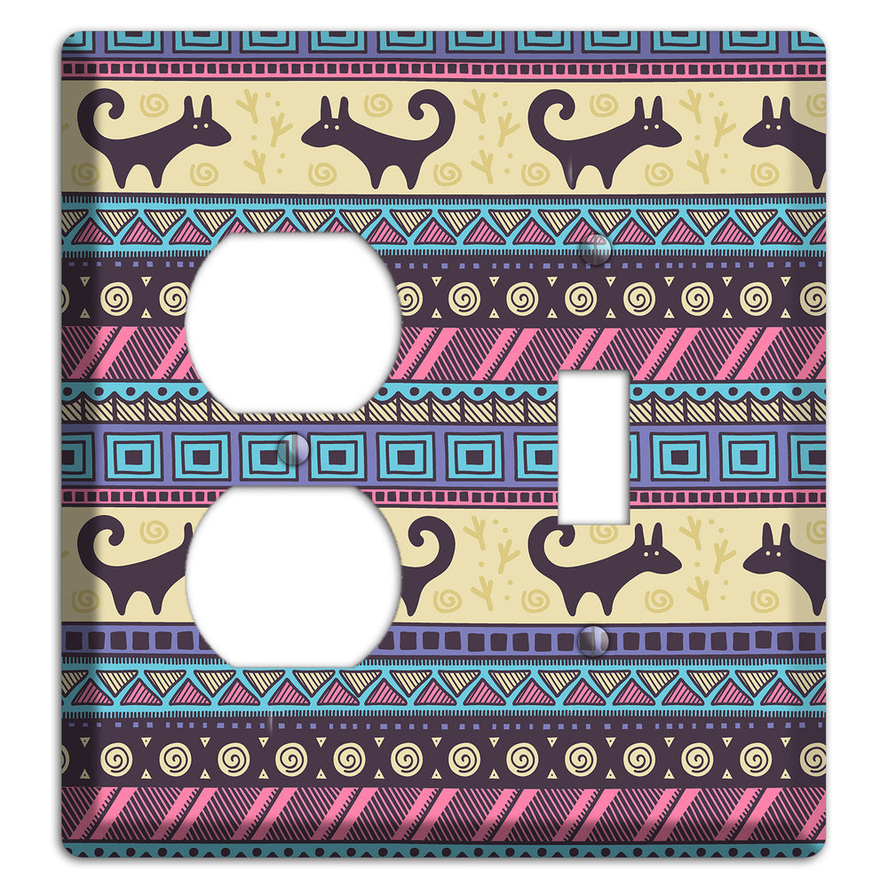 Folk Fox Stripes Duplex / Toggle Wallplate