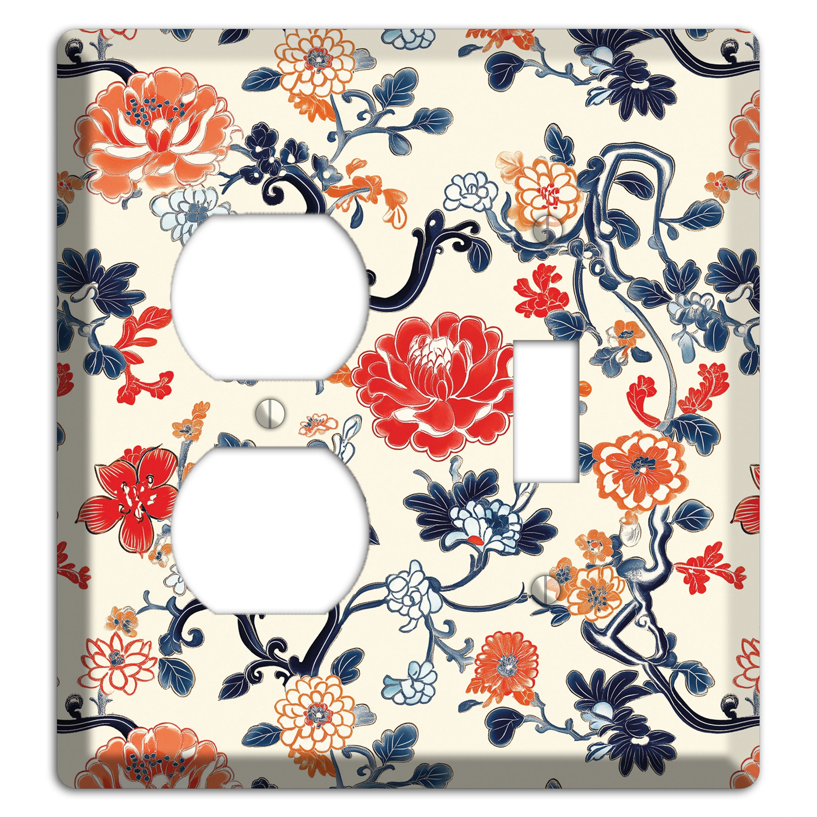 Crimson Garden Scroll Duplex / Toggle Wallplate