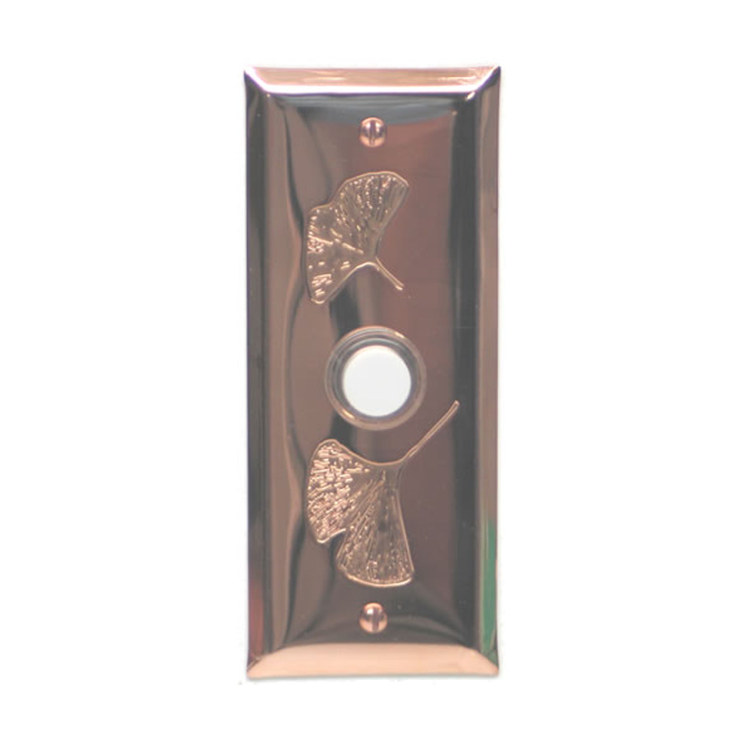 Ginkgo Doorbell - Solid Polished Copper