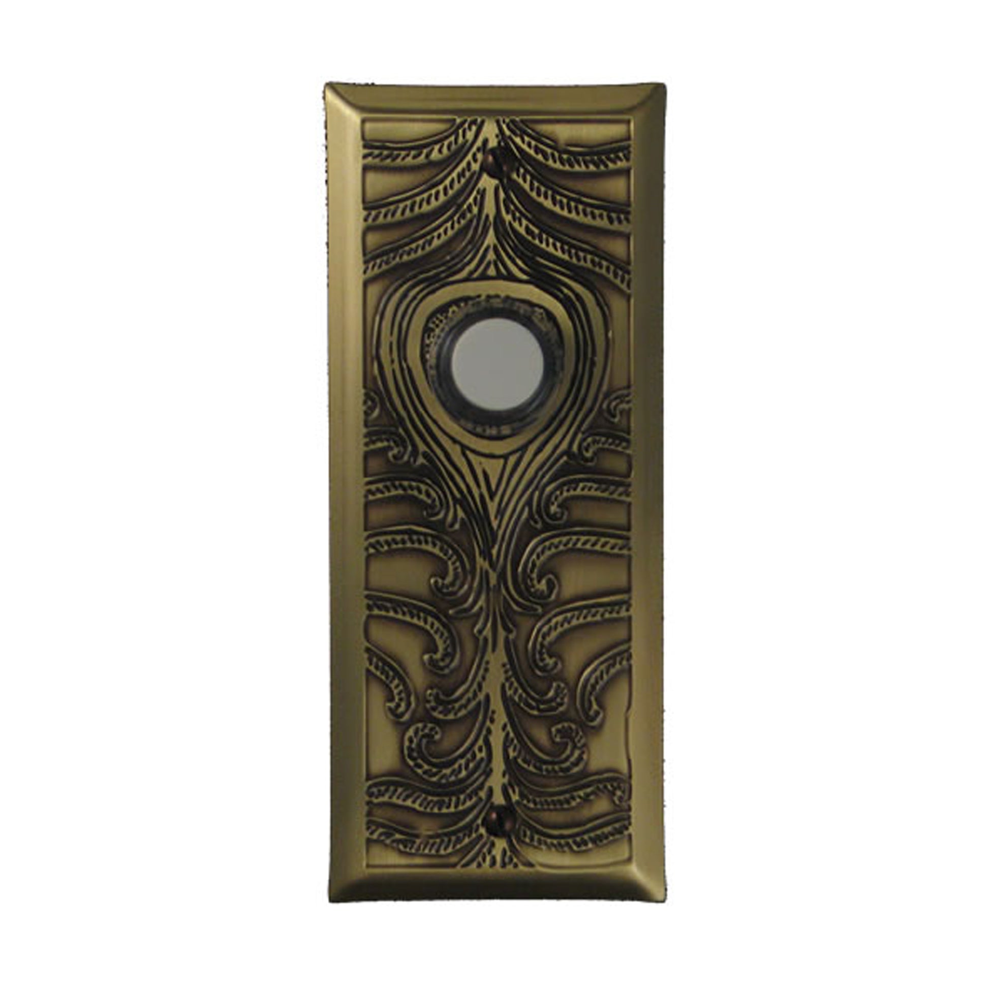 Peacock Doorbell - Solid Antique Brass