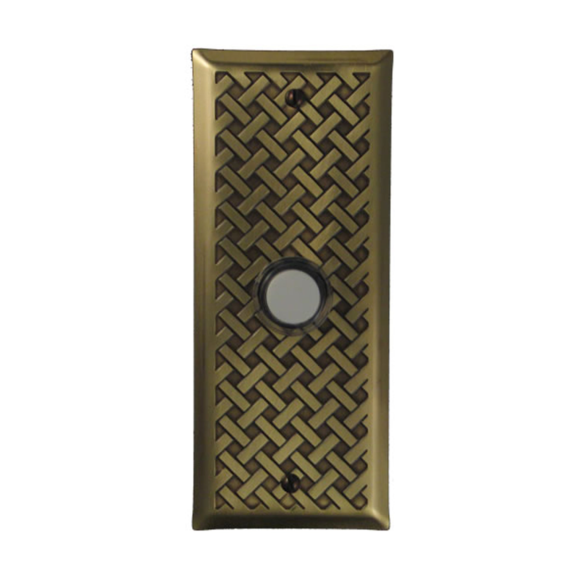 Weave Doorbell - Solid Antique Brass