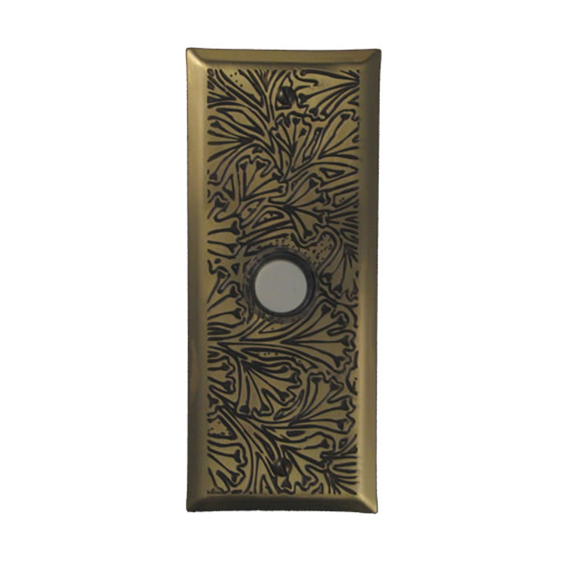 Maidenhaire Fern Doorbell - Solid Antique Brass