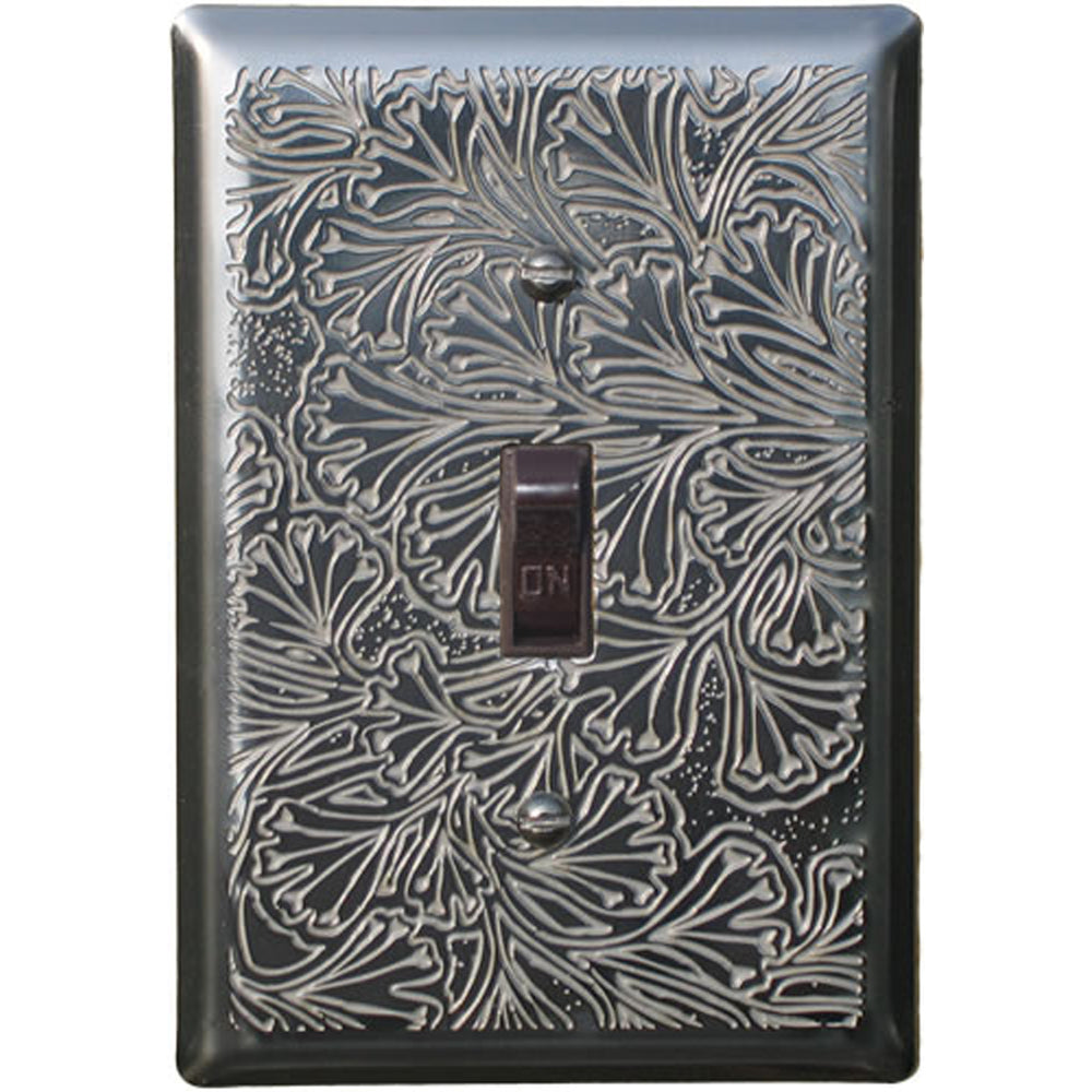 Maidenhaire Fern Stainless Steel Single Toggle Switchplate