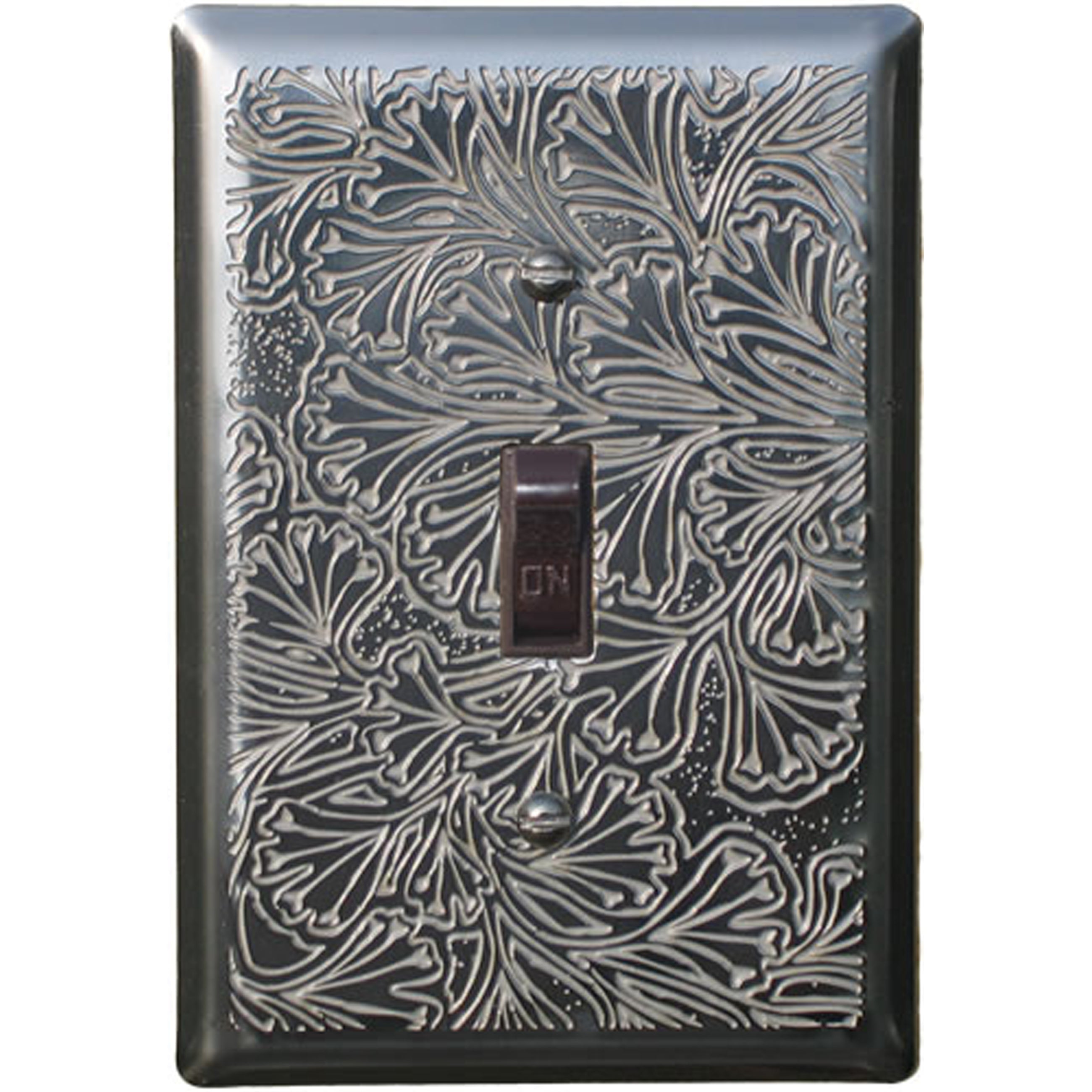 Maidenhaire Fern Stainless Steel Single Toggle Switchplate