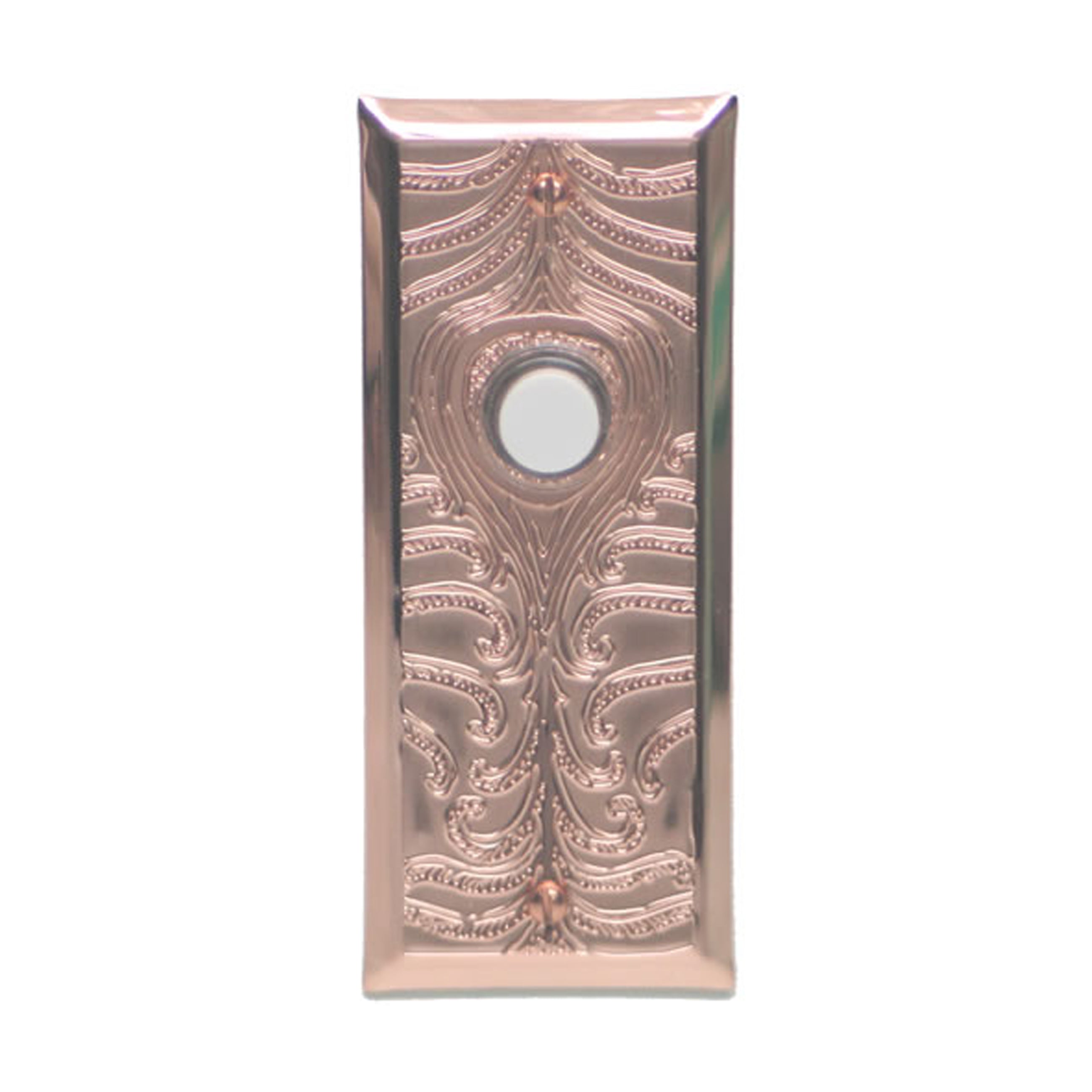 Peacock Doorbell - Solid Polished Copper