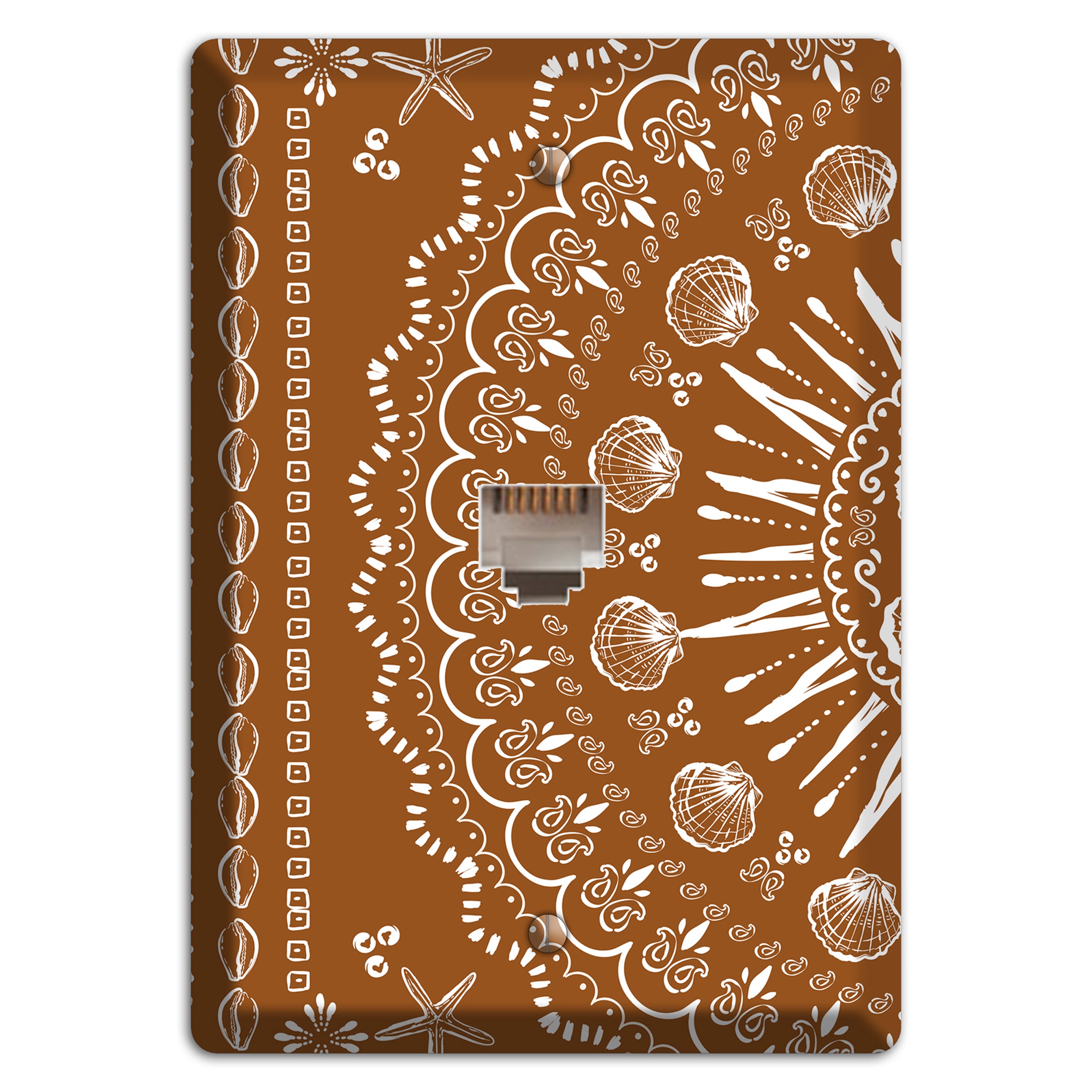 Russet Seahorse Mandala Phone Wallplate