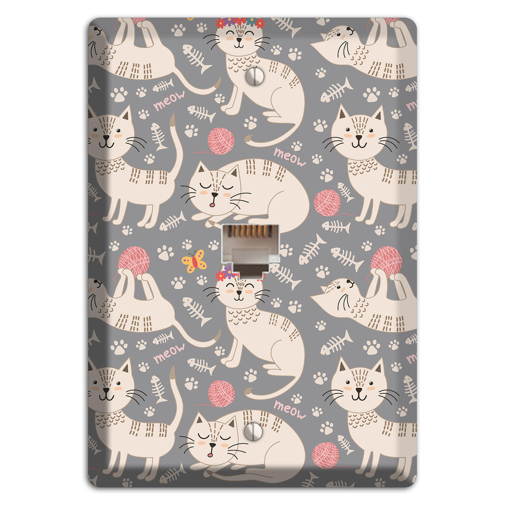 Meow Mix (Gray) Phone Wallplate