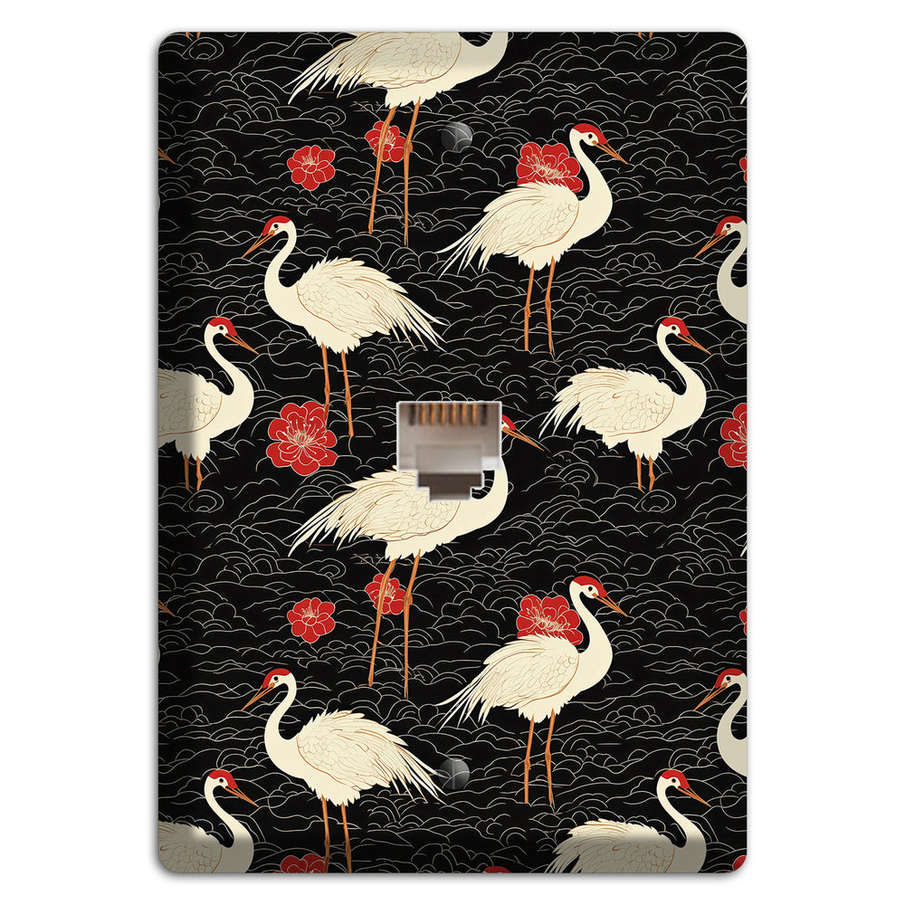 Ebony Crane Vigil Phone Wallplate