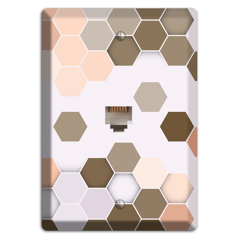 Clay & Terracotta Geometric Tiling Phone Wallplate