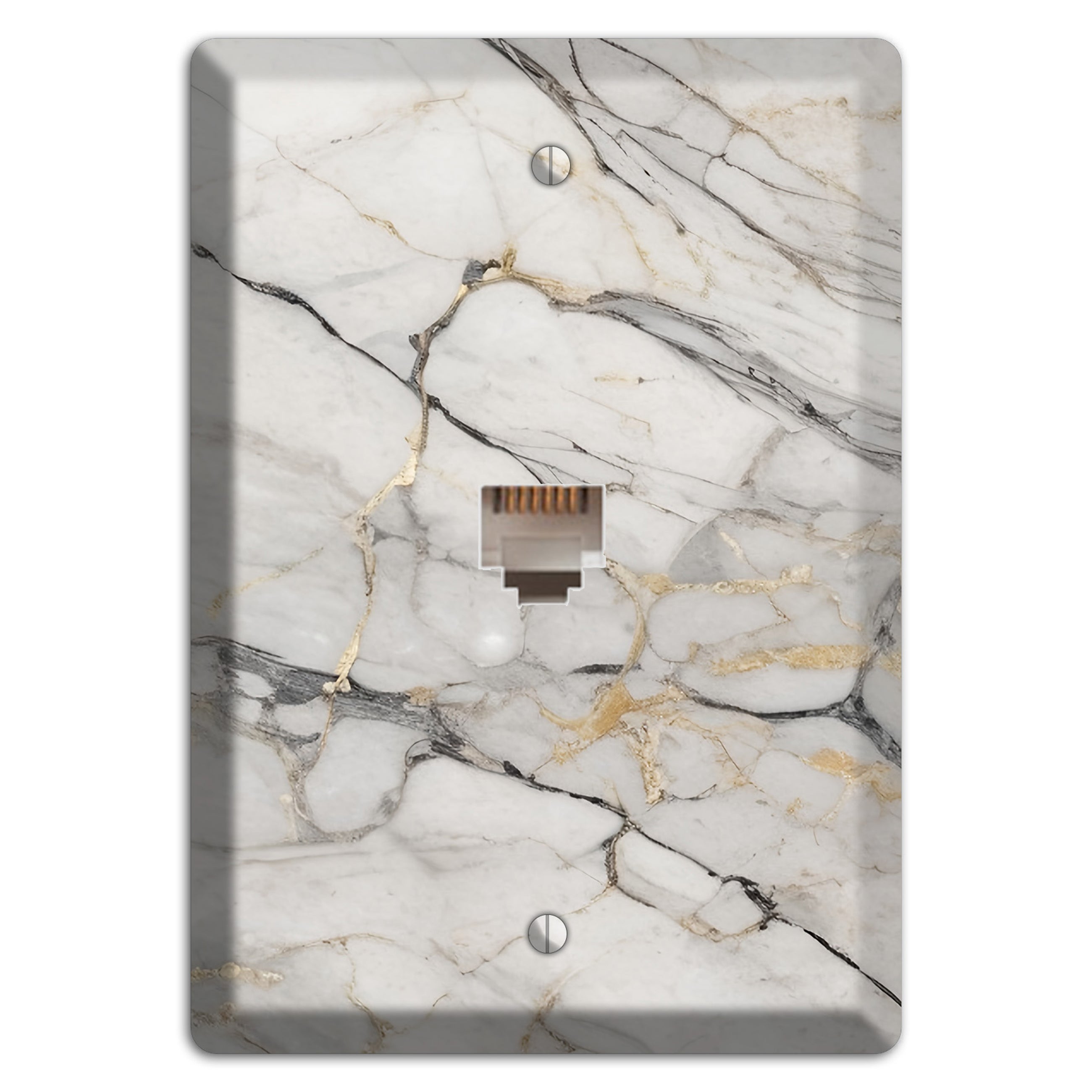 Roman Coffee Marble Phone Wallplate