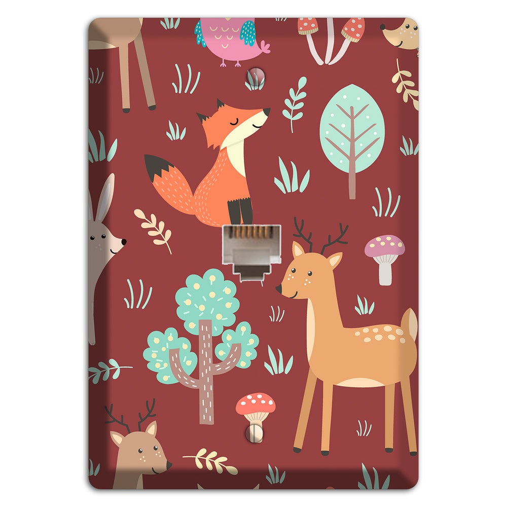 Woodland Friends (Maroon) Phone Wallplate