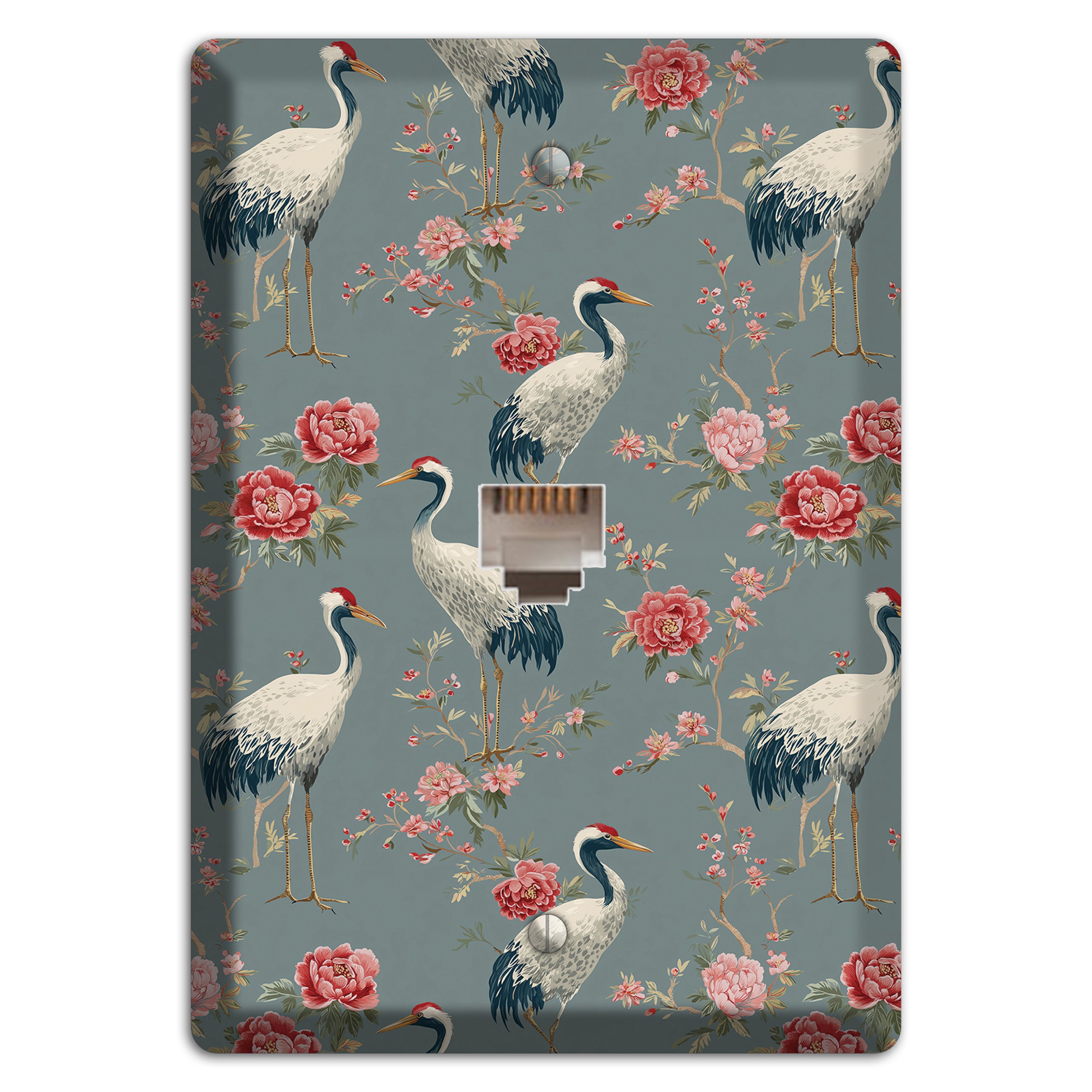 Slate Peony Vigil Phone Wallplate