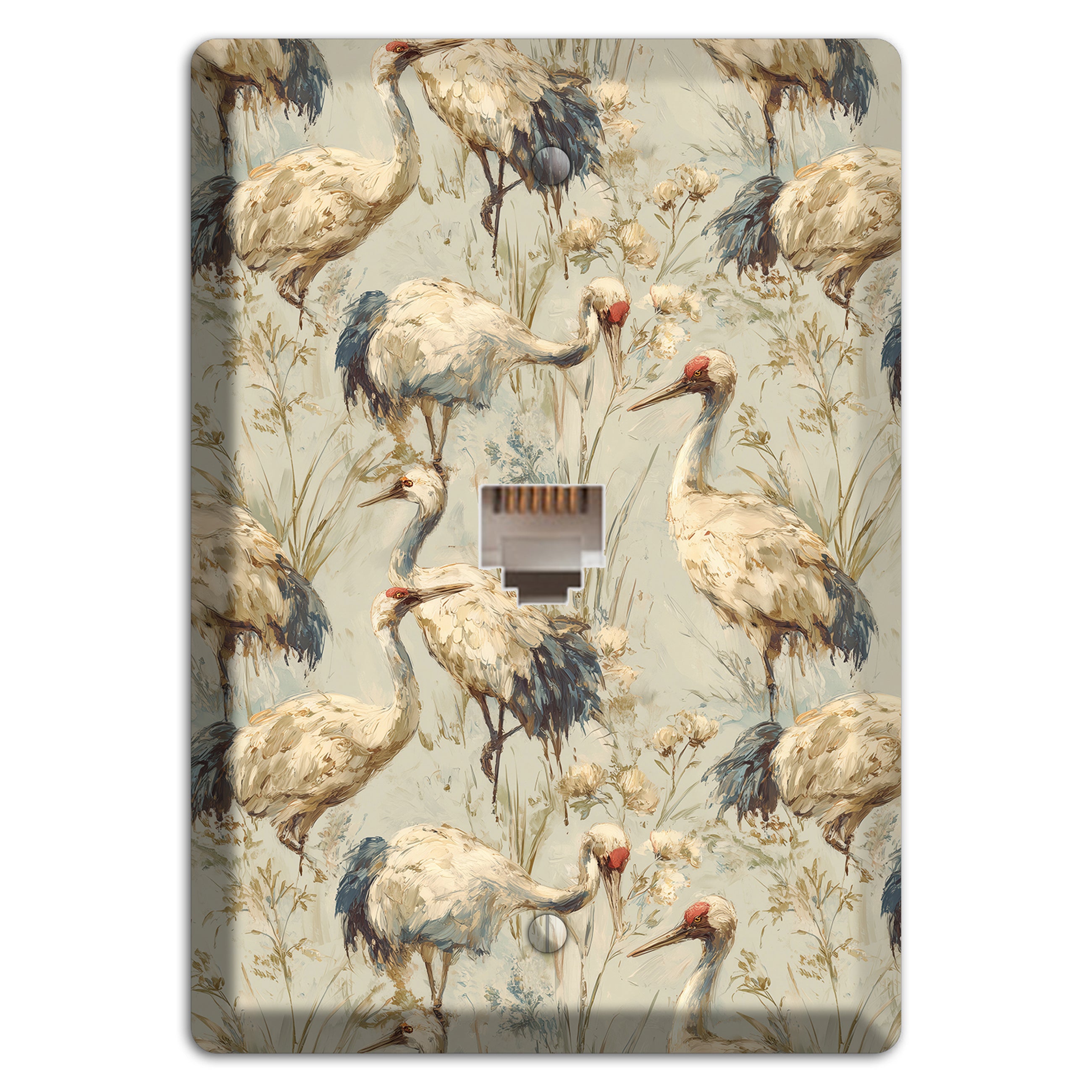 Driftwood Crane Marsh Phone Wallplate