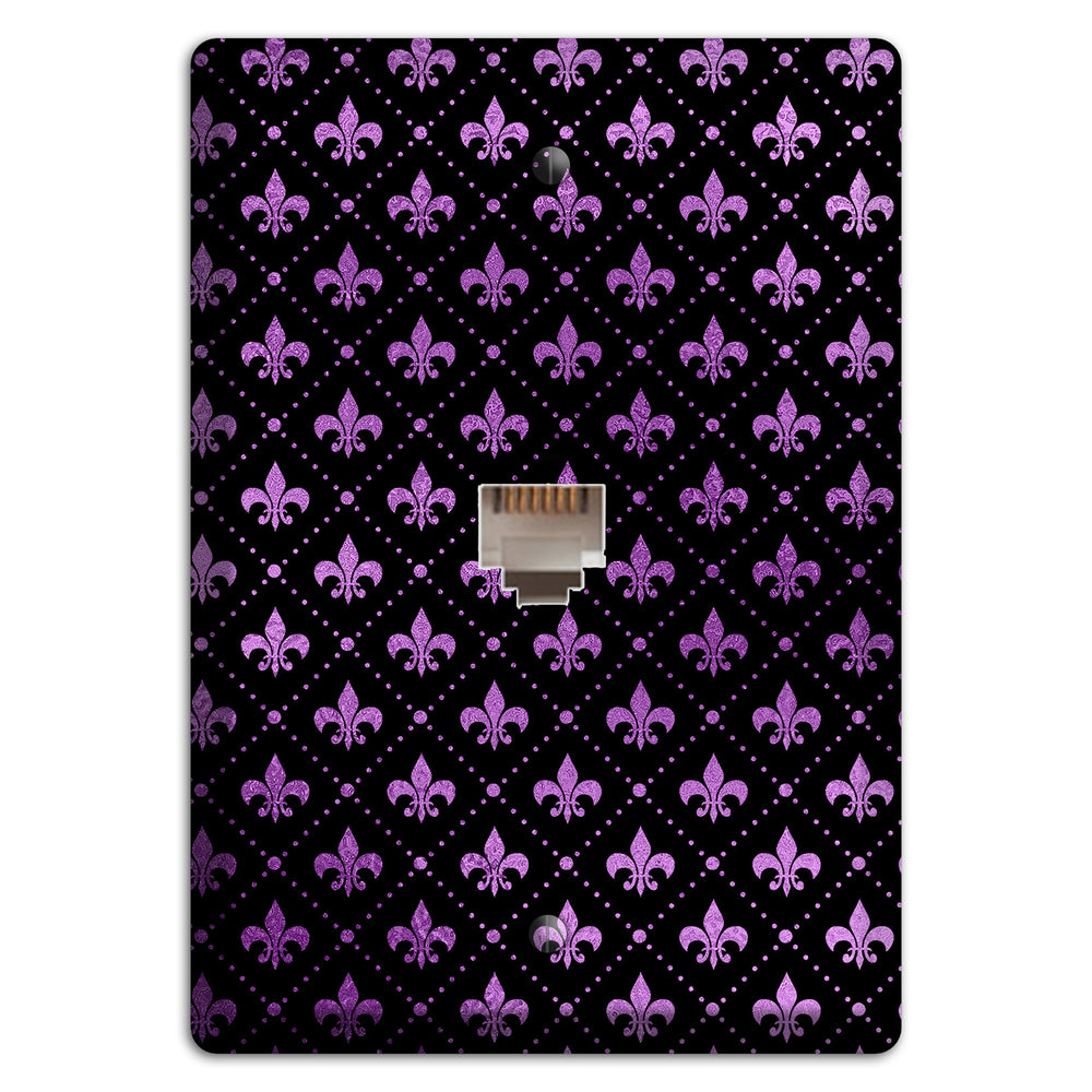 Royal Lilac Grid Phone Wallplate