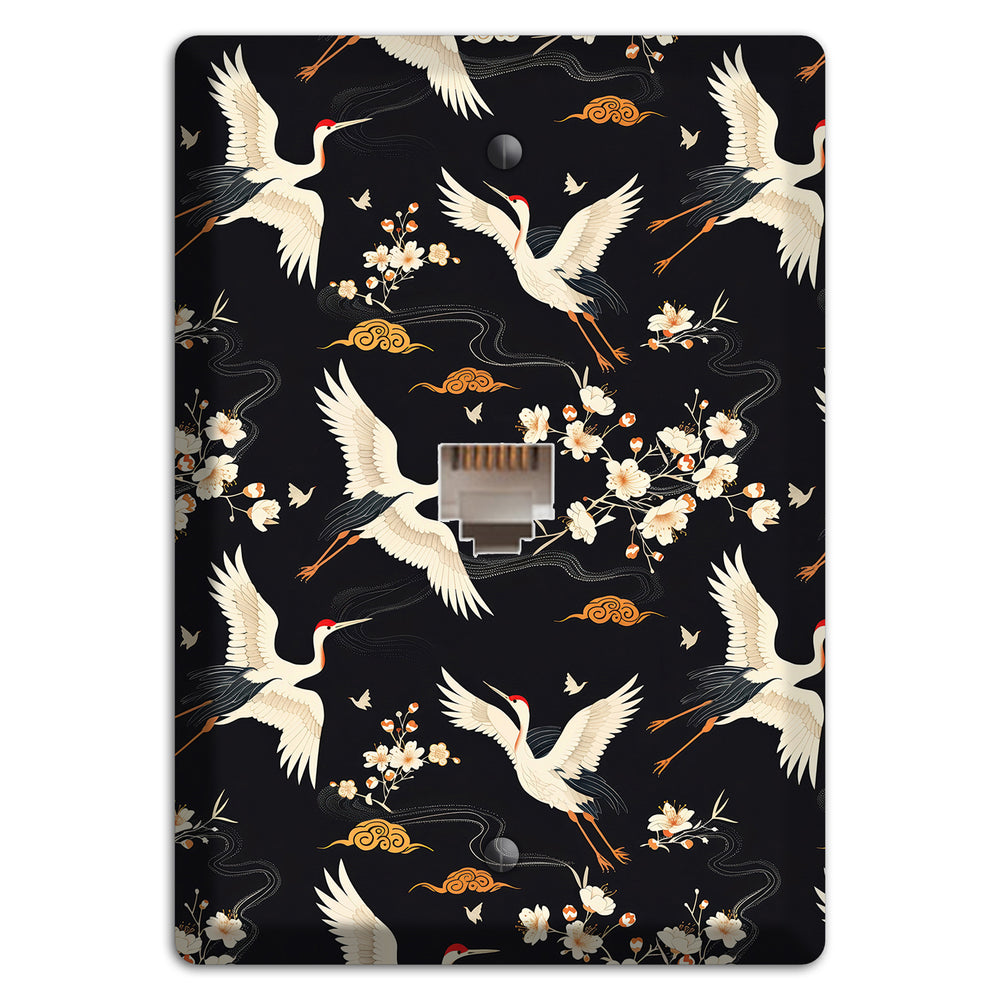 Obsidian Crane Nocturne Phone Wallplate