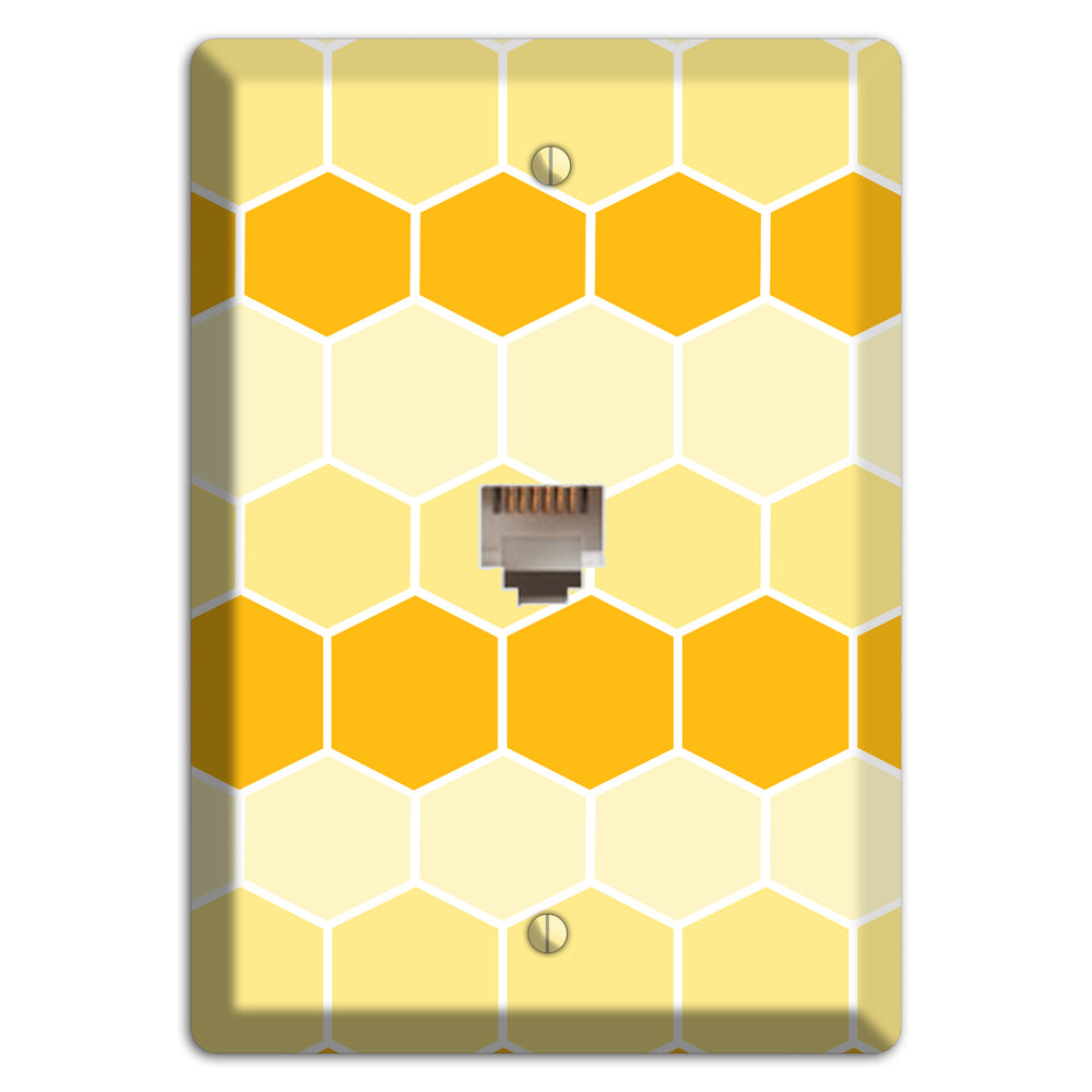 Golden Hollow Grid Phone Wallplate