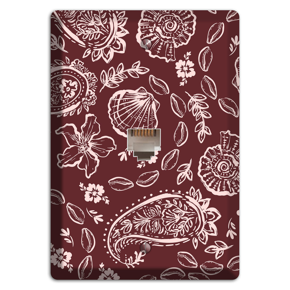 Crimson Shell Paisley Phone Wallplate