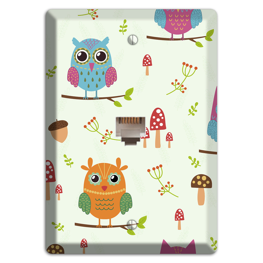 Forest Owls (Mint) Phone Wallplate