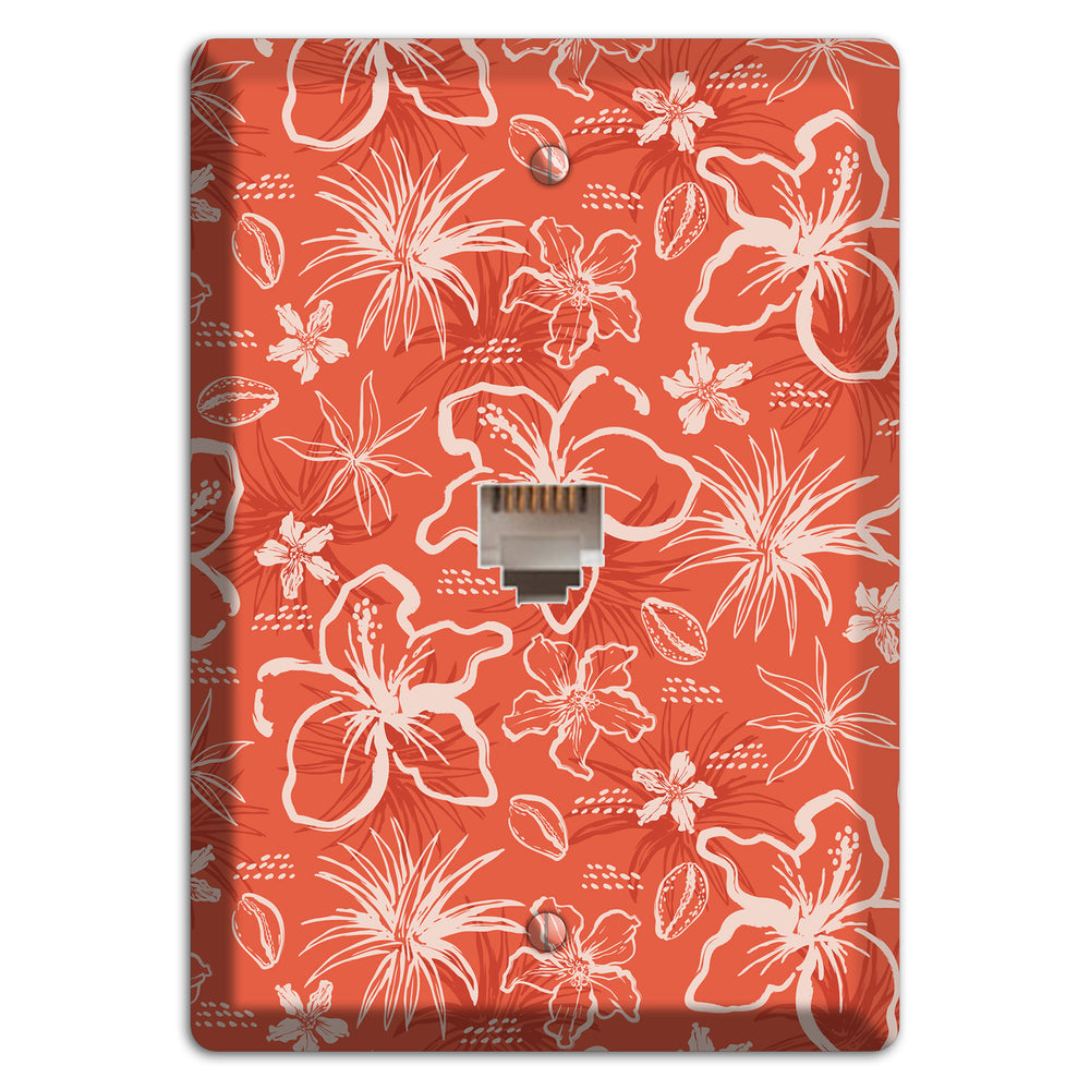 Coral Hibiscus Reverie Phone Wallplate