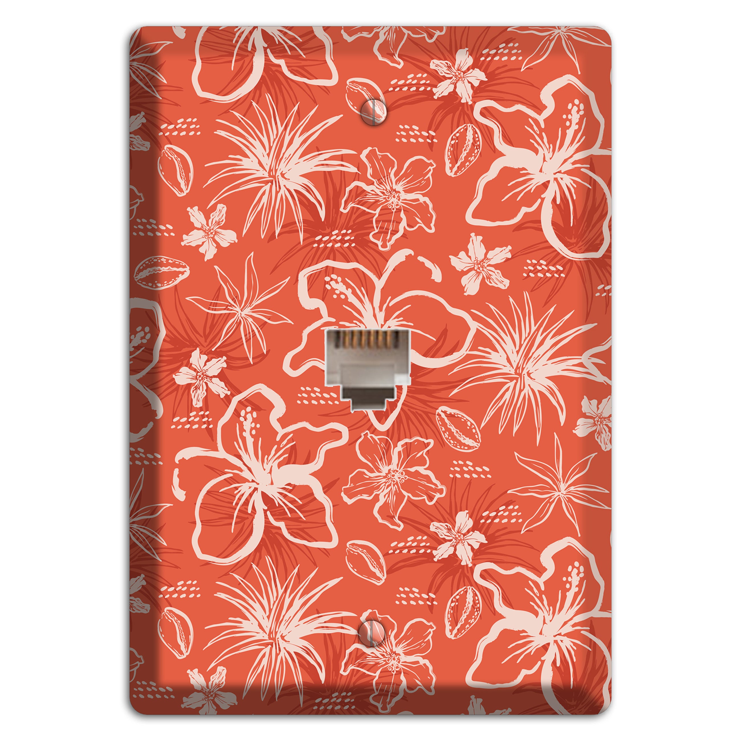 Coral Hibiscus Reverie Phone Wallplate