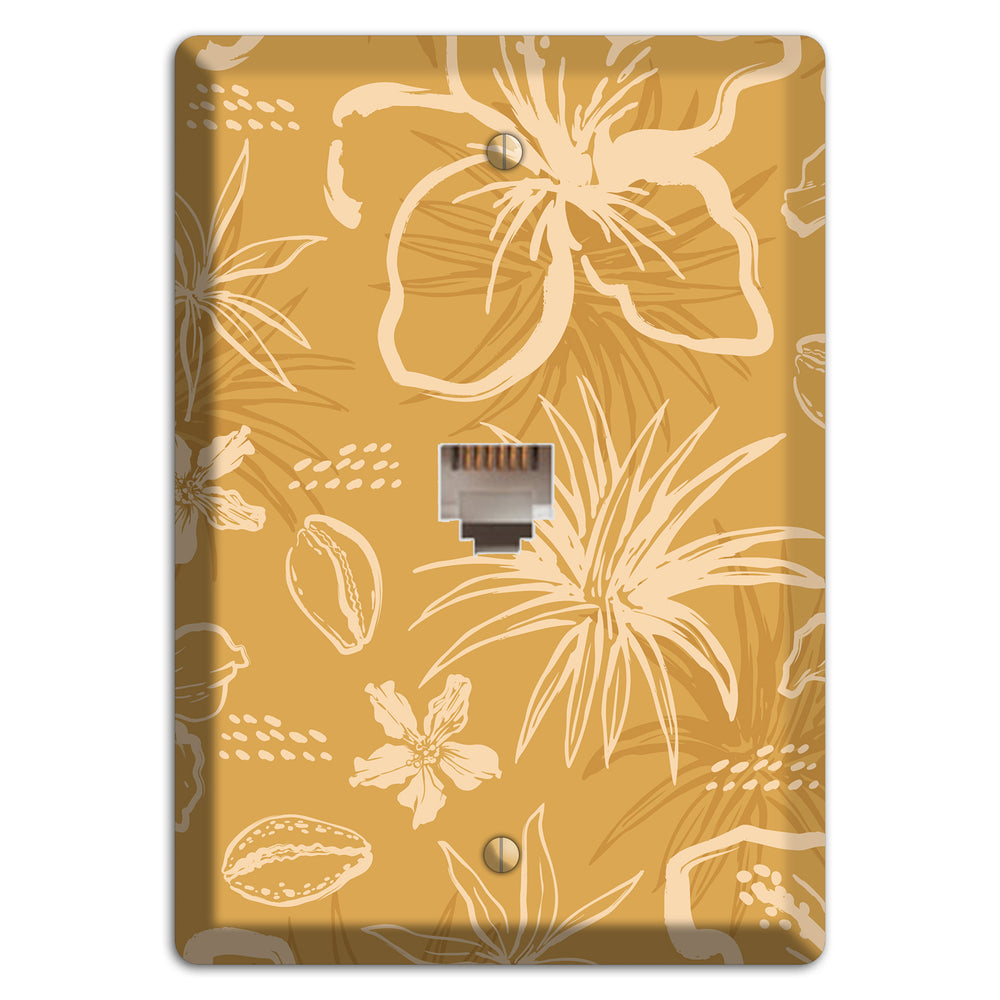 Golden Hibiscus Drift Phone Wallplate
