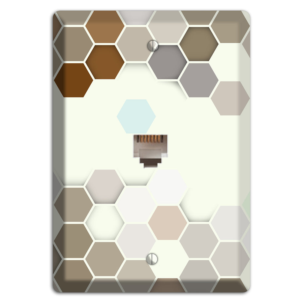 Earth-Toned Honeycomb Mosaic Phone Wallplate