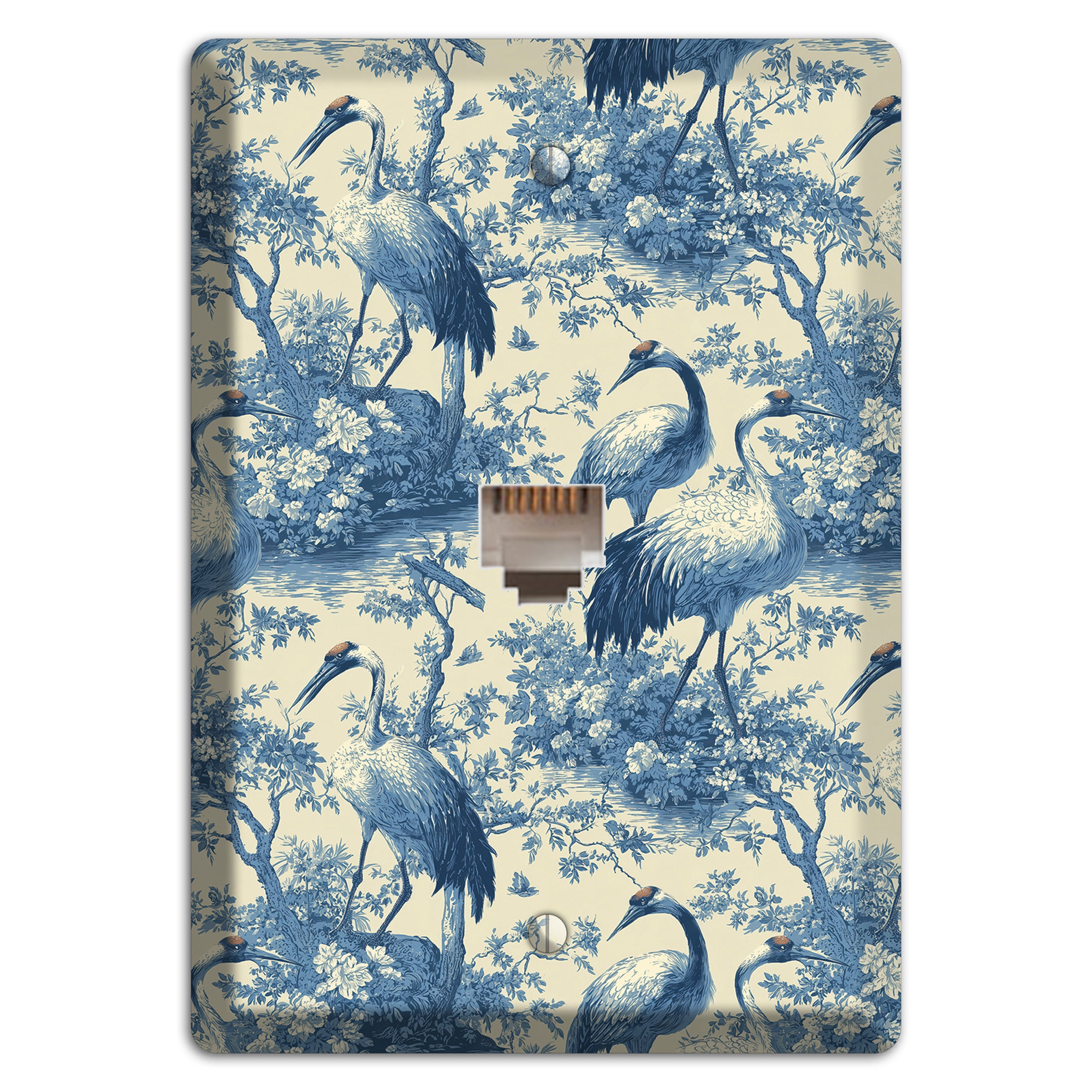 Cobalt Toile Vigil Phone Wallplate