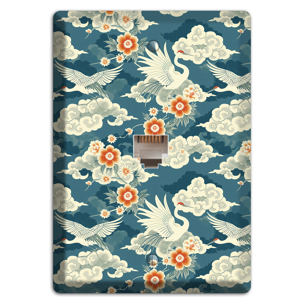 Teal Crane Ascendant Phone Wallplate