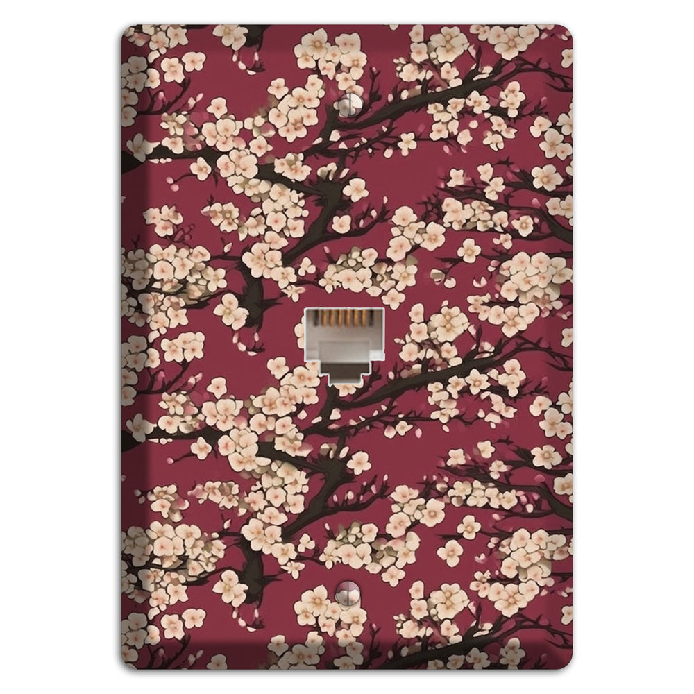 Crimson Plum Drift Phone Wallplate