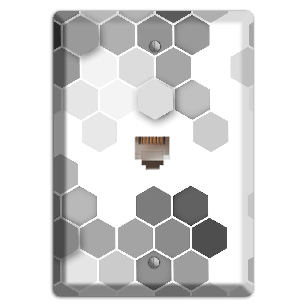 Monochrome Hexagon Tiling Phone Wallplate