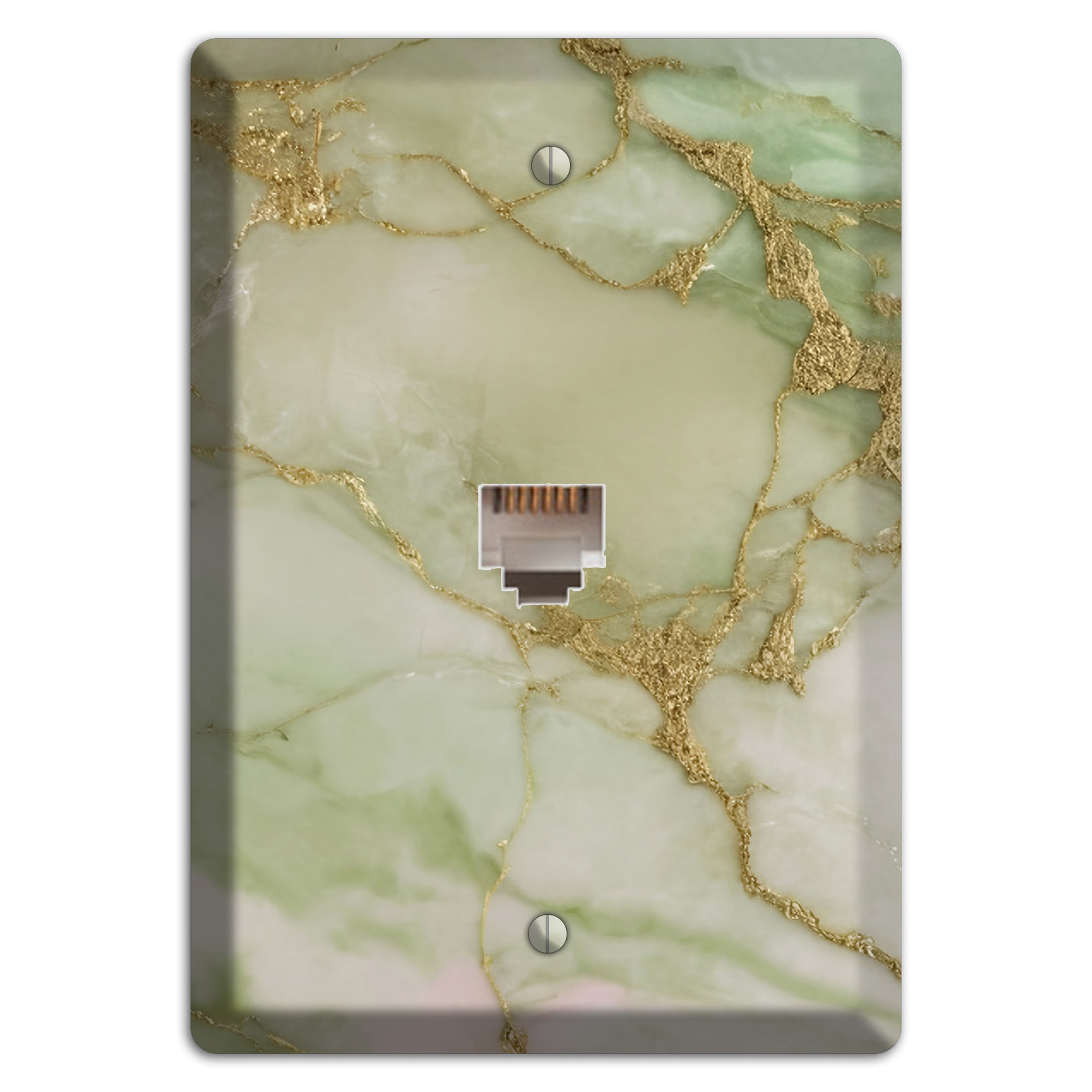 Swamp Green Marble Phone Wallplate