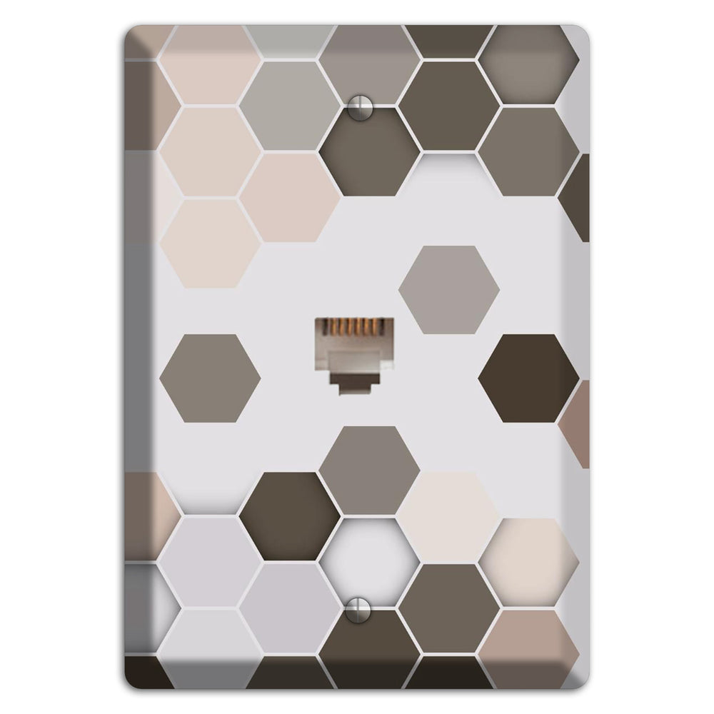 Hex Grid ‚Äì Cool Slate Phone Wallplate