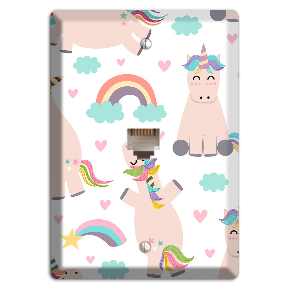 Rainbow Cloud Herd Phone Wallplate
