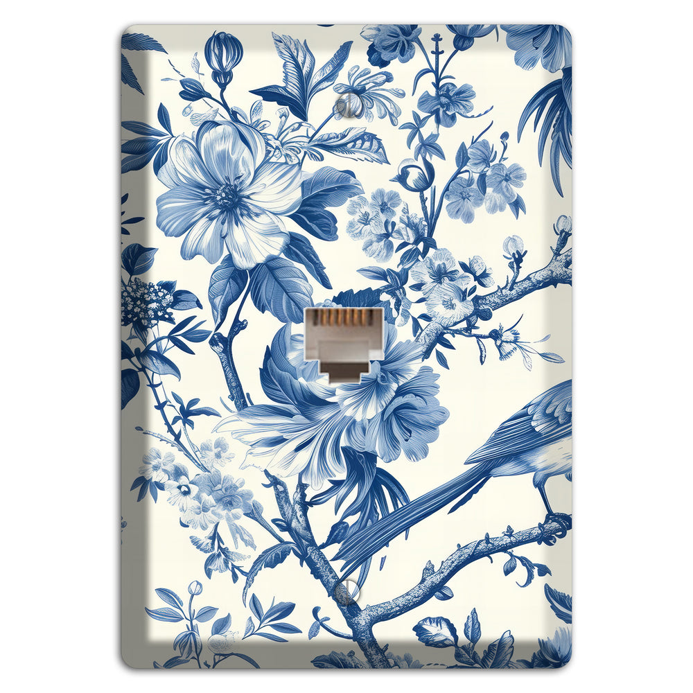 Garden Reverie Blue Phone Wallplate