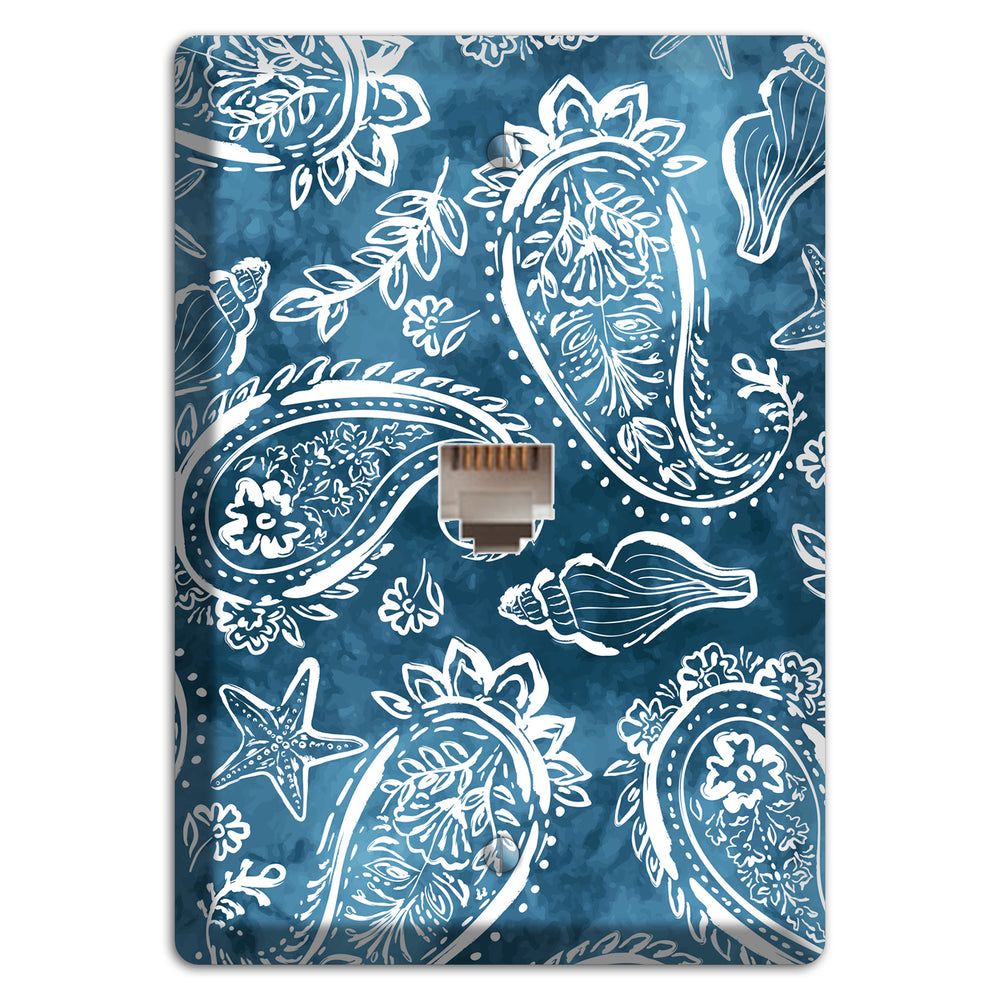 Indigo Tide Paisley Phone Wallplate