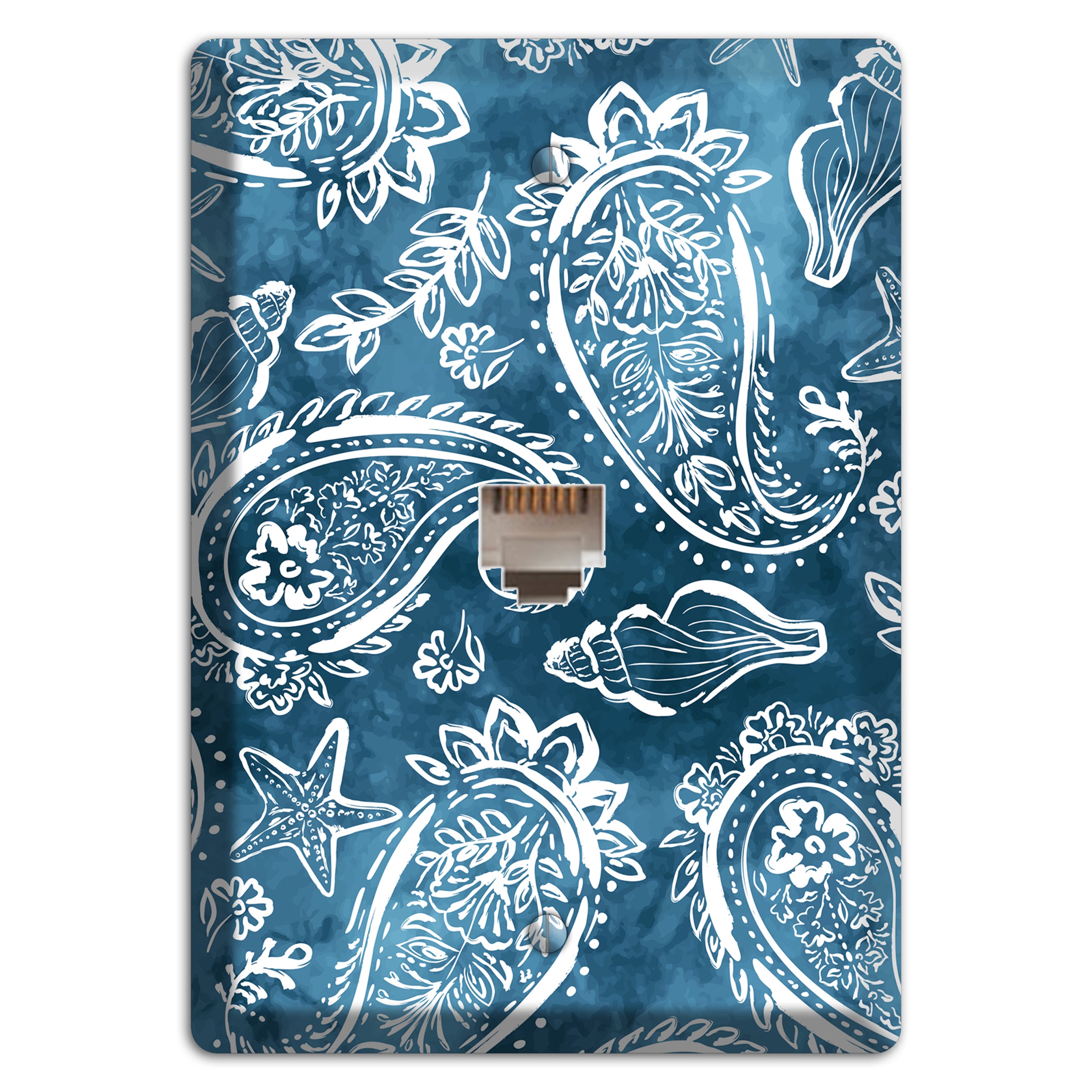 Indigo Tide Paisley Phone Wallplate