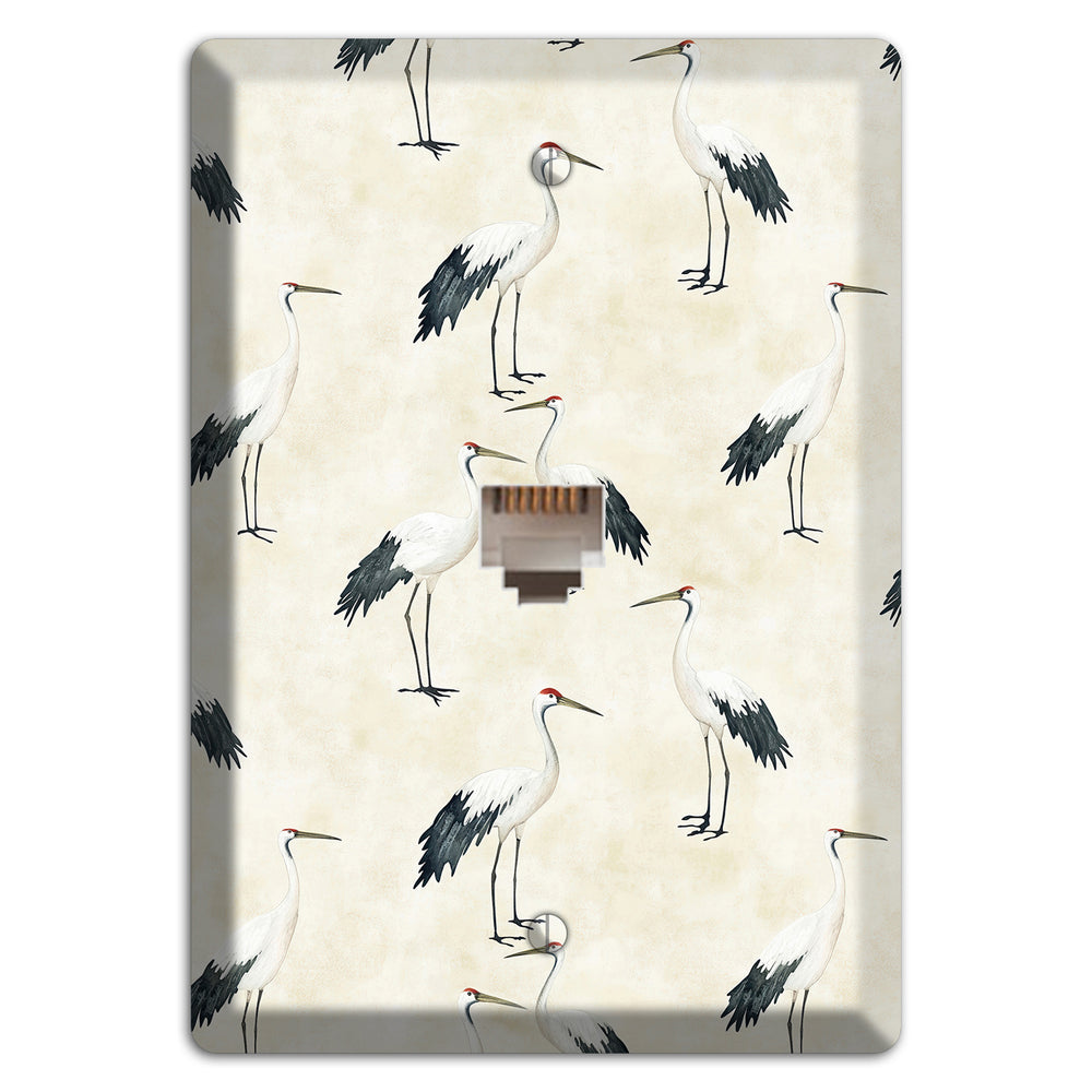 Pearl Crane Garden Phone Wallplate
