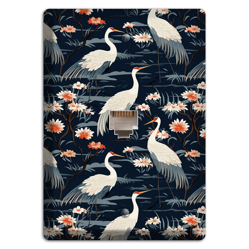Navy Heron Nocturne Phone Wallplate