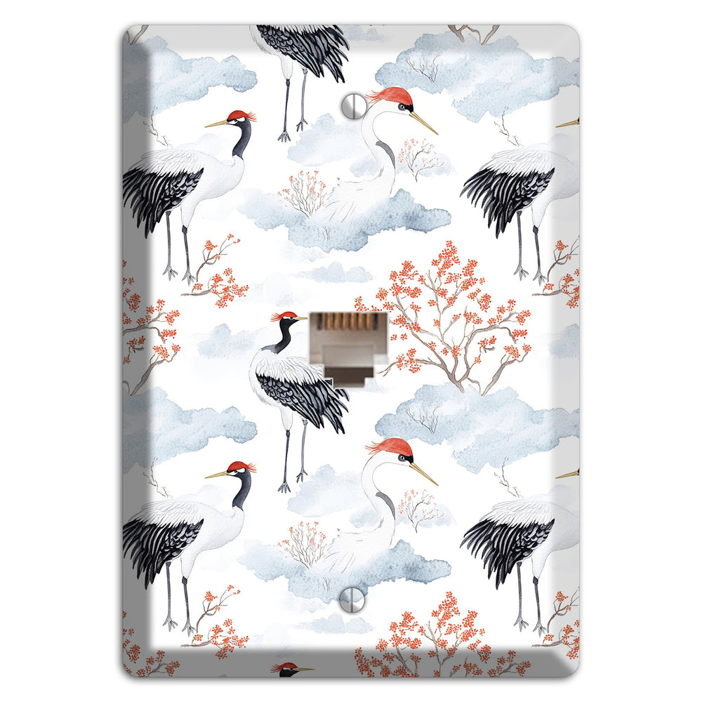 Crimson Crown Cranes Phone Wallplate